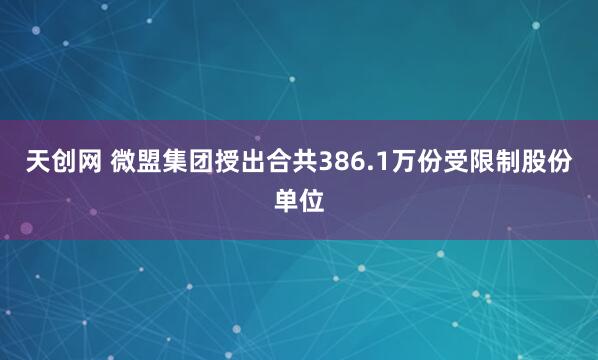 天创网 微盟集团授出合共386.1万份受限制股份单位